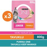 Purina One Tavuklu Junior Yavru Kedi Maması 800 gr x 3AD Besleyici İçerik ile Sağlıklı Beslenme