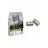 Purina Pro Plan Sterilised Somonlu Kedi Maması 3 kg, Sterilised Yaş Mama 2x85 g Set