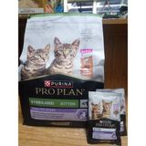 Purina Sterilised Kitten Yavru Kedi Kısır Mama 3 kg Somonlu+3 ADET PRO PLAN HİNDİ ETLİ YAVRU KEDİ YAŞ MAMA 85 GRAM - 1 ADET