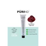 PURING Flory Color Papatya Özlü Amonyaksız Saç Boyası 100ml - 6.66 Koyu Kumral Yoğun Kızıl
