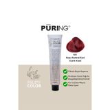 PURING Fruity Color Meyve Asitli Profesyonel Krem Saç Boyası 100ml - 6.6 Koyu Kumral Kızıl (Canlı Kızıl)