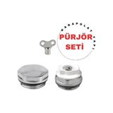 purjör anahtarı+ petek hava alma purjör ve radyatör tapası set - Beyaz
