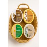 Purlavie PEKPLUS Doğal Süngerli Sabun 100GR. 4'lü Paket (Eşek Sütü, Keçi Sütü, Kolojen, Salyangoz Katkılı)
