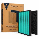 Purmed Hava Temizleyici Filtresi Coway AP-1516D ile Uyumlu | 99,97% True HEPA, Aktif Karbon Filtre, Toz ve Partikül Yakalama, 6-12 Ay Kullanım Ömrü, HEPA + Karbon Set