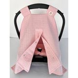 Puro Cotone Açık Pembe Puset Örtüsü ve Minderi