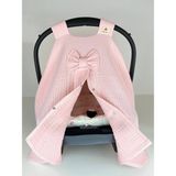 Puro Cotone Pembe 4 Kat Müslin Puset Örtüsü ve Puset Minderi