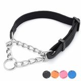 PUROAYET Martingale Köpek Tasması Geniş 2,5 cm (2,5 cm) Reflektif Naylon Paslanmaz Çelik Zincirli Köpek Tasması Rahat Yumuşak Dolgulu Ayarlanabilir Eğitim Evcil Hayvan Tasması Büyük Orta Küçük