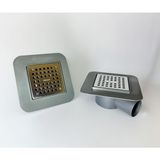 Puroser 10X10 Seramik Seviyeli Krom Kapaklı Yer Sifonu Q50 Lik Yandan Çıkışlı 50 Adet - 10x10 50 adet