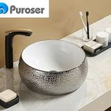 Puroser Arova Gümüş Tezgah Üstü Çanak Lavabo