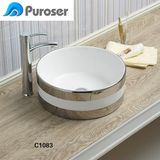 Puroser Line Gümüş Tezgah Üstü Çanak Lavabo - Parlak Beyaz - Yok