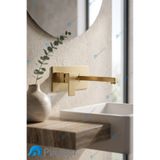 PUROSER Mat Gold Ankastre Lavabo Bataryası Tam Set ( Sıva Altı Mekanizma Dahil )
