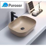 Puroser Palazzo Bej Tezgah Üstü Çanak Lavabo - Parlak Beyaz - Yok