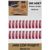 PURPAK Profesyonel Jumbo Boy Çöp Poşeti 80x110 cm 200 Adet