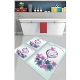 Purple Balloon 3lü Set Djt Banyo Halısı Kaymaz Tabanlı Klozet Takımı Paspas Seti
