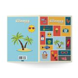 Purple & More Karne Serisi No 01 Harika Tatil Temalı Karton Dosya | 10’lu Paket | A4 Karne ve Gelişim Raporu Dosyası | 350 gr Mat Kuşe | Parlak Selefon Kaplama
