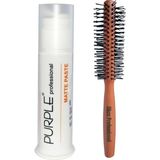 Purple Professional Rkoz Premium Series Fön Fırçası ve Doğal Şekillendirici 100 ml Mat Wax