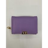 Purpleart Kadın Mini Kedi Detaylı Basic Kağıt Para Bozuk Para ve Kartlık Bölmeli Cüzdan 12X9CM - Standart - Lila