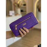 Purpleart Kadın Mor Polo Armalı Mıknatıs Kapaklı Büyük Boy Yatay Cüzdan 10X19X5CM - Standart