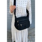 Purpleart Kadın Siyah Günlük Krinkıl Çapraz Askılı Omuz Çantası Kırinkıl Çanta - Standart