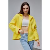 Purpleclo Kadın Oversize Fermuarlı Teddy Peluş Hırka