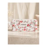 PURSEMARK Vintage Çiçek Desenli El Yapımı Kalemlik & Gözlük Kılıfı | Fermuarlı Çok Amaçlı Organizer Çanta