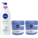 Pürüzsüzleştirici El & Vücut Bakım Kremi,kuru Ciltler,48 Saat Yoğun Nemlendirme (400 Ml) X2 + Nıvea Aloe Vera Vücut LOSYONU,400 Ml,normal/kuru Cil - Standart
