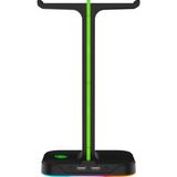 Pusat RGB USB Çoklayıcı Oyuncu Kulaklık Standı - Siyah