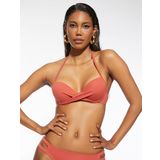 Push Up Bikini Üstü Boyundan Bağlamalı Dolgulu Drapeli