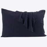 PÜSKÜL 2-Adet Müslin Yastık Kılıfı Seti, 100% Pamuk 2-Katlı Standart Ölçü | Siyah, 50x70 cm 2'li Yastık Kılıfı Seti, Yüksek Kaliteli Ultra Yumuşak Havadar Nem Emici Terletmeyen Müslin Yastık Kılıfları
