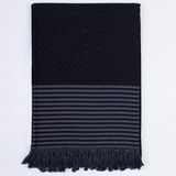PÜSKÜL Boho Çift Kişilik Yatak Örtüsü ve Pike |%100 Pamuklu İnce Hafif Yazlık Battaniye & Dekoratif Koltuk Örtüsü | Çok Amaçlı Çeyizlik Günlük Kullanım (Siyah, 200x250 cm Çift Kişilik Pike)
