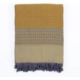 Püskül Çift Kişilik Yatak Örtüsü Ve Pike |%100 Pamuklu İnce Hafif Yazlık Battaniye | Boho Dekoratif Koltuk Örtüsü | Çok Amaçlı Çeyizlik Günlük Kullanım (Hardal, 200X250 Cm Çift Ki�
