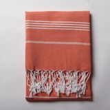 Püskül Sultan Peştemal Havlu, Plaj Spa Hamam Banyo Havlusu, 100% Pamuk Ucuz Peştemal Denizli Üretimi - 100 x 180 cm - Turuncu
