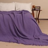 Püskül Tekstil Müslin Yatak Örtüsü, Müslin Çift Kişilik Pike, 4 Kat Müslin Kumaşı, Lüks, Kaliteli, Ekstra Yumuşak Müslin-Yat-Ort - 240 x 260 cm - Lila