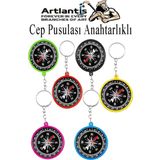 Pusula Anahtarlık Renkli 6 Adet Küçük Pusula Okul Deney Gezi Cep Pusulası Manyetik Pusula Plastik Öğrenci