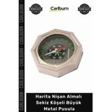 #Pusula Dayanıklı Metal Kasa Kamp Avcılık Harita Nişan Almalı Sekiz Köşeli Büyük Metal Pusula