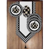 Pusula Home Dama ve Kabak Desenli 6'lı Supla ve Runner Set