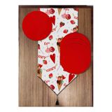 Pusula Home Dondurma Çilek ve Makaron 6'lı Supla ve Runner Set