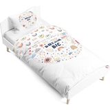 Pusula Home Dream Big Çift Tarafı Dijital Baskılı Tek Kişilik Nevresim Takımı| Çocuk Nevresim Takımı | Çarşafsız - Renkli - 160 x 220 cm