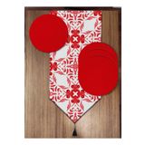 Pusula Home Kırmızı Vintage Damask 6'lı Supla ve Runner Set
