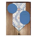 Pusula Home Mermer Zeminli Çini Desen 6'lı Supla ve Runner Set