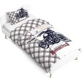 Pusula Home Motorsiklet Çift Tarafı Dijital Baskılı Tek Kişilik Nevresim Takımı | Çocuk Nevresim Takımı | Çarşafsız - Renkli - 160 x 220 cm