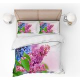 Pusula Home Pembe Mavi Leylaklar 3D Desenli Dijital Baskılı Nevresim Takımı Çift Kişilik - 200 x 220 cm - Renkli