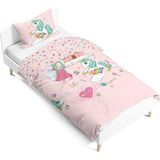 Pusula Home Unicorn Çift Tarafı Dijital Baskılı Tek Kişilik Nevresim Takımı | Çocuk Nevresim Takımı | Çarşafsız - Renkli - 160 x 220 cm