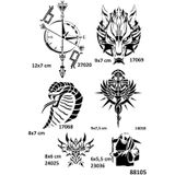 Pusula Kobra Modelleri Spray Tattoo Geçici Dövme Seti Dark Siyah Sprey