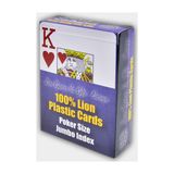 Pusula Oyun Lion Jumbo Plastik Poker İskambil Oyun Kağıdı Destesi ( Lion Briç Oyun Kartı Kırmızı)