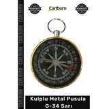#Pusula Paslanmaz Çelik Dayanıklı Su Geçirmez Hassas Kamp Pusula Kulplu Metal Pusula G34 Sarı