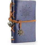 Pusula Temalı Deri Defter – Bağcıklı Nostaljik Retro Vintage Tasarım, Spiralli Denizci Konseptli Eskitme Sayfalı Çizgisiz Günlük Anı Hatıra Ajanda | Premium Hediyelik Seri - 166-Lacivert