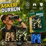 Pusulalı Askeri Oyuncak Dürbün 1 Adet Kamuflaj Desenli Keşif Ve Macera Dürbünü