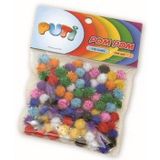 Puti 10 mm Metalik Pom Pom