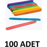 Puti 100 Adet Ahşap Renkli Büyük Geniş Dil Çubuğu Abeslang Ağda Çubuğu